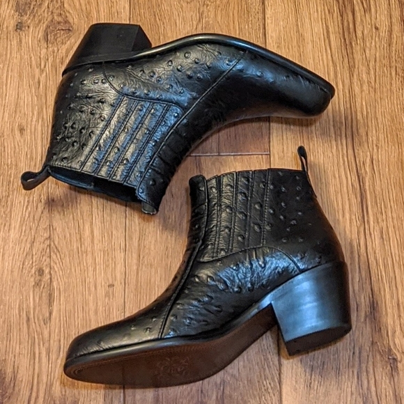 Donato Marrone Ostrich Leather Men's Heeled Boots - Picture 1 of 7